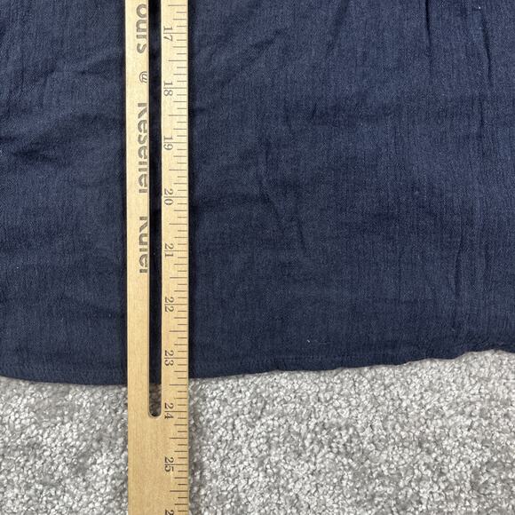 J Jill Blouse Womens Extra Large Petite Embroidered Floral Boho Flowy Buttons - Picture 11 of 15